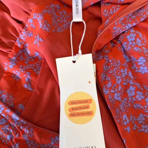 NWT Dokotoo Women's Bohemian Floral Flowy Dress, V- Neck, Size Medium - Picture 15 of 15